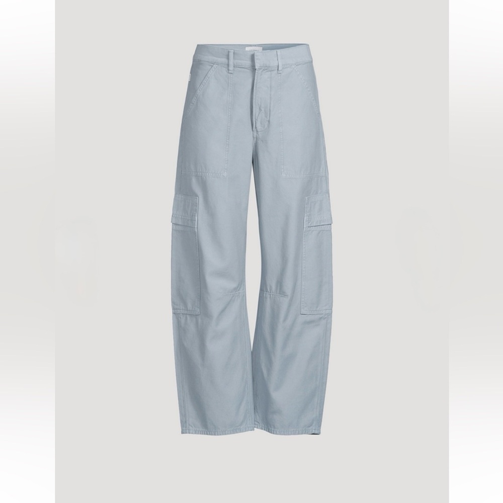NWT Citizens Of Humanity Light Blue Wide-Leg Cargo Pants - Picture 4 of 7